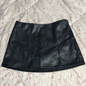 Black Leather Mini Skirt with built in shorts